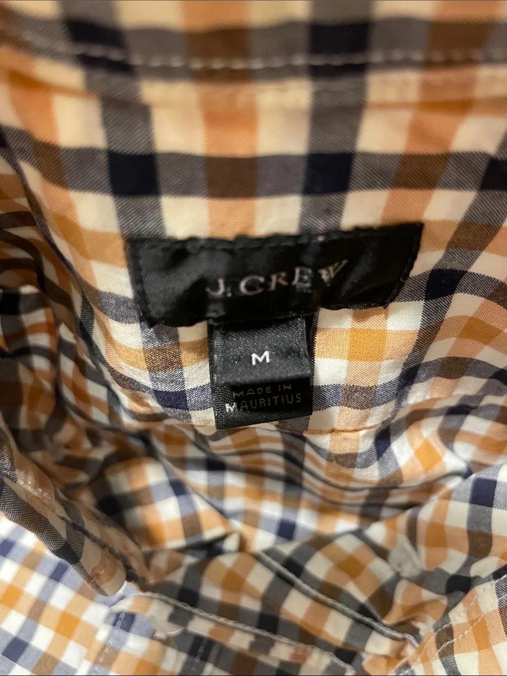 J. Crew Men's Checked Button-Down Shirt in Navy, White & Tan